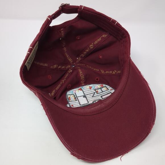 Happy Camper Baseball Cap Red One Size Adjustable Distressed KB ETHOS Vintage - Picture 6 of 9